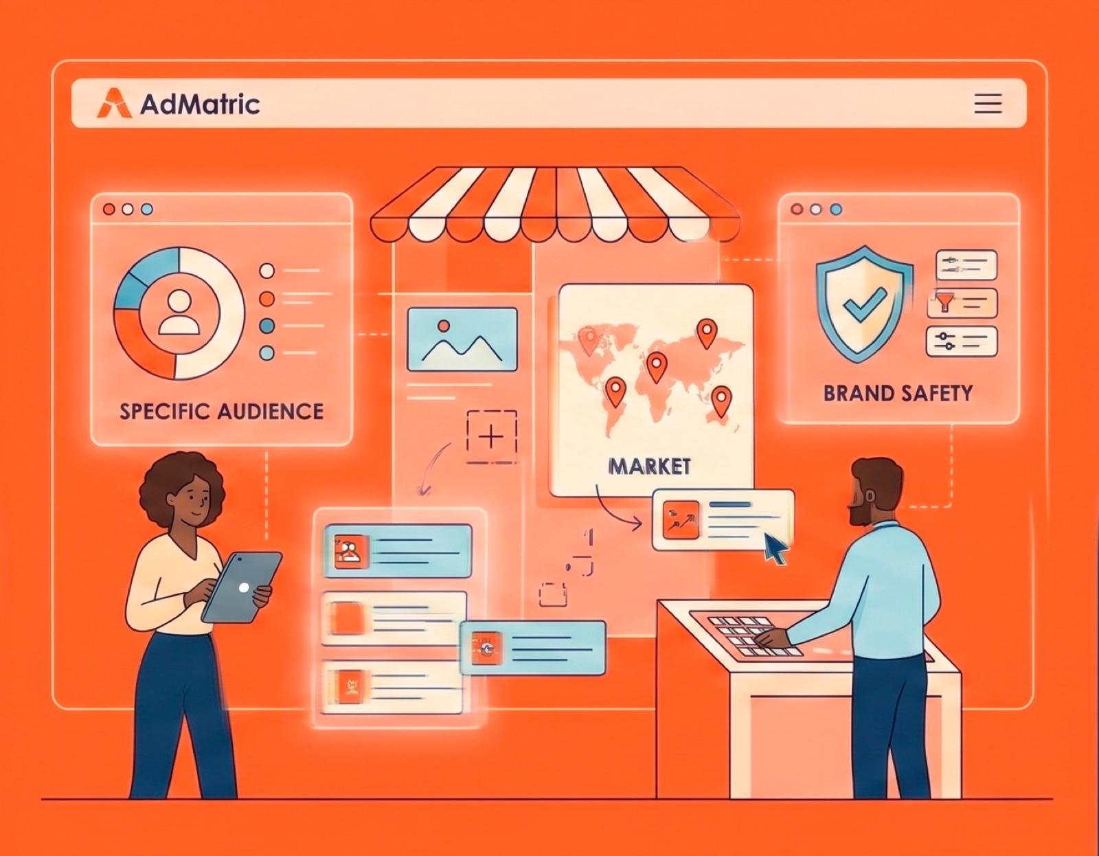 AdMatric custom marketplace builder with audience, market, and brand safety controls