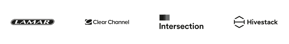 Lamar, Clear Channel, Intersection, and Hivestack